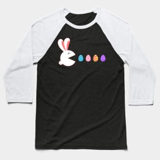 Happy Easter Funny Bunny Rabbit Eating Easter Eggs Baseball T-Shirt